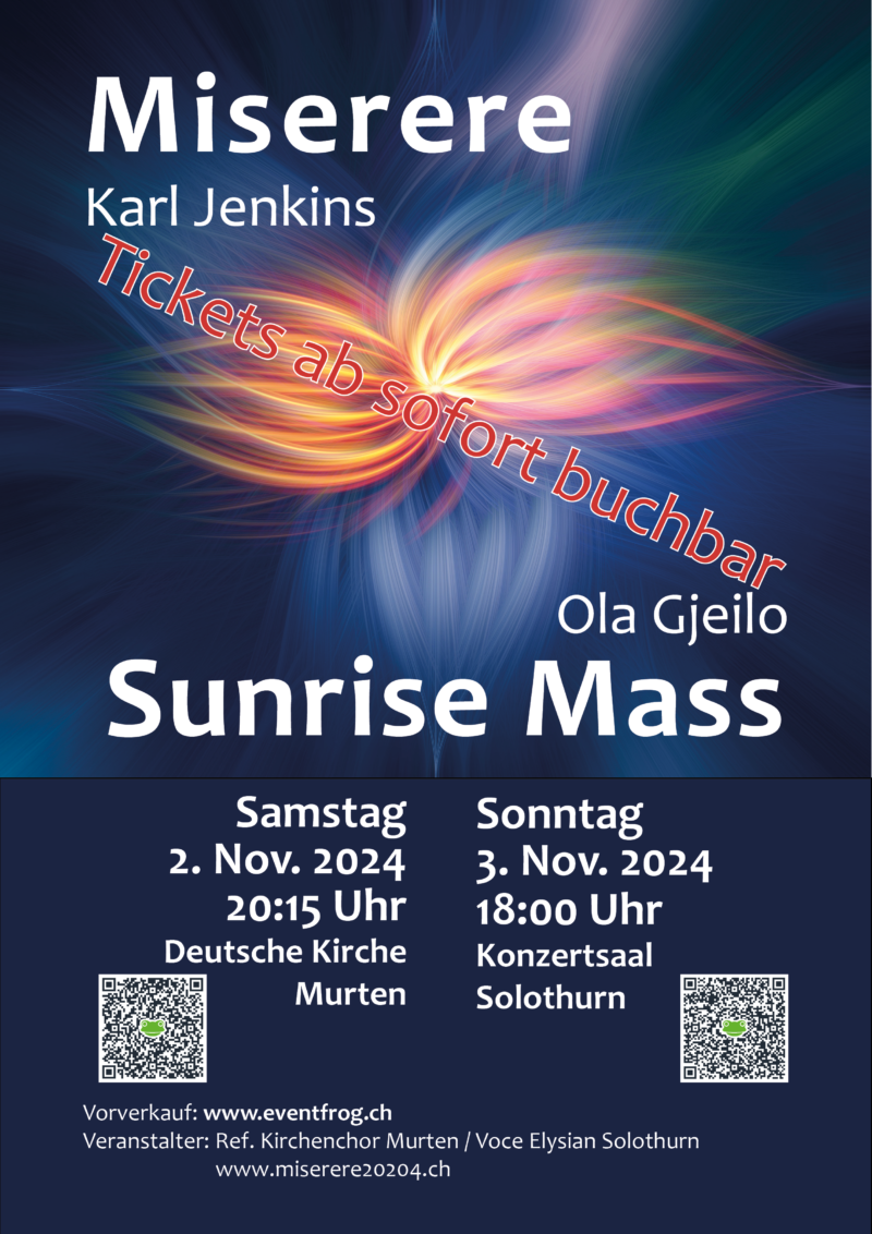Tickets buchen für Miserere und Sunrise Mass